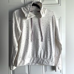 SALE‼️ NWOT PJ Salvage Off White With Purple Polka Dot Sweatshirt Hoodie